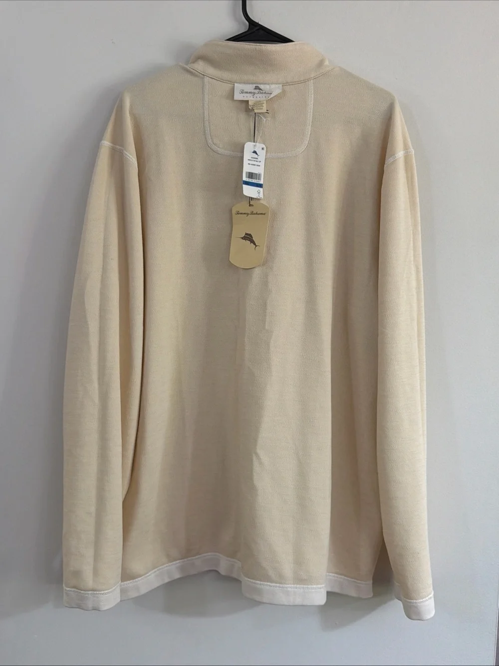 NWT Tommy Bahama Mens XL Switch It Up Reversible Half Zip Pullover Coconut Cream
